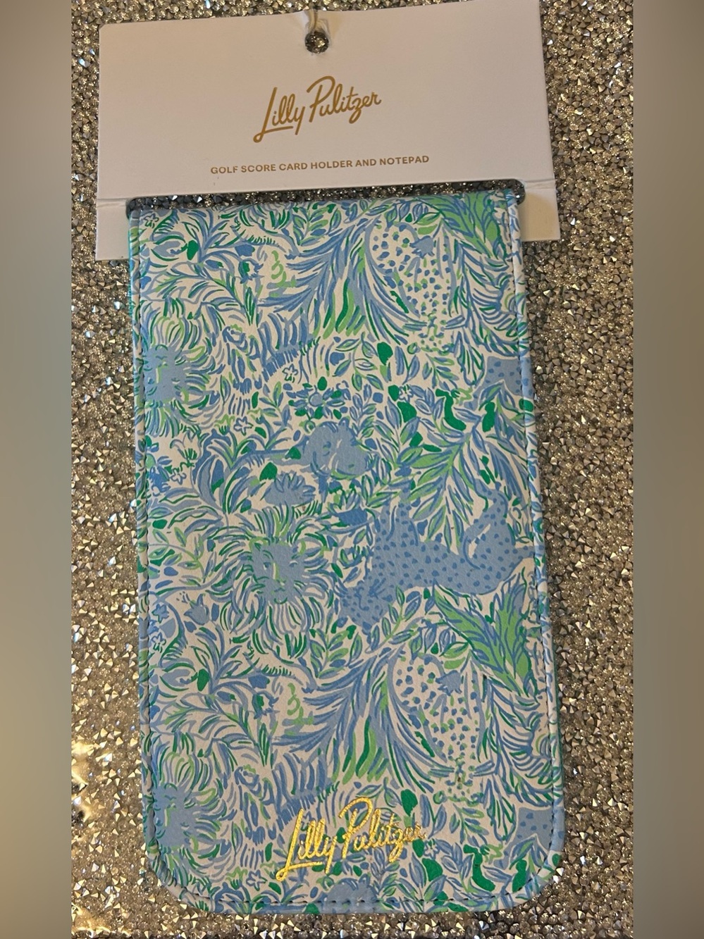 Lilly Pulitzer Blue, Green & White Floral Golf Score Card Holder and Notepad